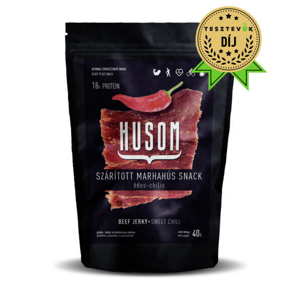 HUSOM ÉDES-CHILIS szárított marhahús snack (beef jerky) 40g